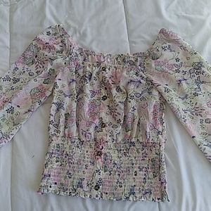 Flower cinched top